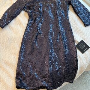 Lulu's Midnight Blue Sequin Dress